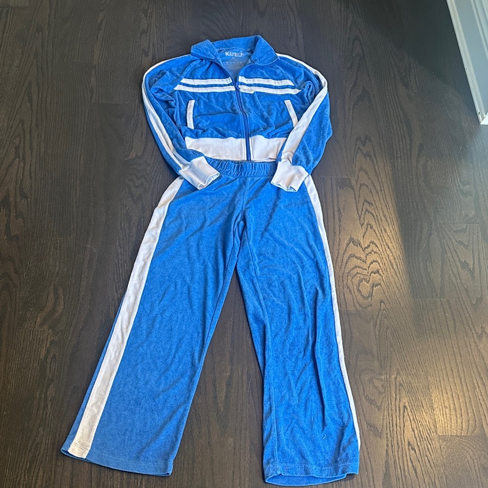 Katie J NYC Blue and White Zip-Up Jacket